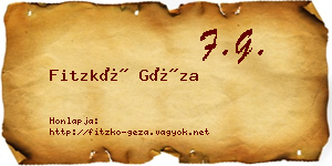Fitzkó Géza névjegykártya