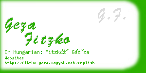 geza fitzko business card